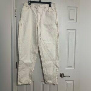 ASOS high rise cream jeans baggy‎ women’s size 34 x 32 100% cotton